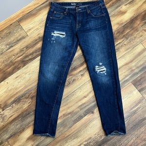 Mossimo boyfriend ripped distressed frayed jeans size 10